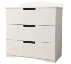 Commode Enfant Blanche 3 Tiroirs Klaky 80 Cm