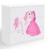 Commode Enfant Blanche Princesse Debout Et Cheval Drimy