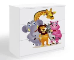 Commode Enfant Blanche Zoo 80 Cm
