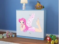Commode Enfant Bleue Petite Fée 80 Cm
