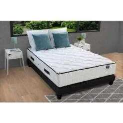 CONFORT DESIGN Ensemble Matelas 140x190cm + Sommier - 672 Ressorts - 7 Zones - Tres Ferme - HOTELS GRAND CONFORT