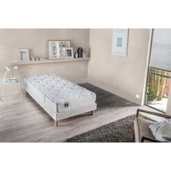 CONFORT DESIGN Sommier 90x200 Cm - Tapissier - 12 Lattes Fixes - 1 Sommier Monobloc - 1 Personne