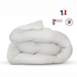 Couette Anti-acariens - 220 X 240 Cm - Chaude - 400 G/m² 2 Personnes - Blanc - ABEIL