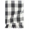 Couverture Coton Carreaux 125 X 150 Cm Anthracite