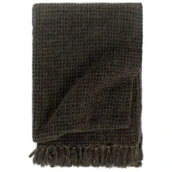 Couverture En Coton 125 X 150 Cm Anthracite/Marron