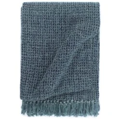 Couverture En Coton 220 X 250 Cm Bleu Indigo