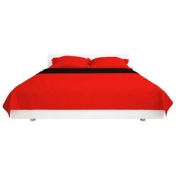 Couvre-lit Matelassé Double-face Rouge Et Noir 230x260 Cm 7 Couvre-lit Matelassé Double-face Rouge Et Noir 230x260 Cm -Vente De Chambre couvre lit matelasse double face rouge et noir 230x260 cm 3666722520584 586229