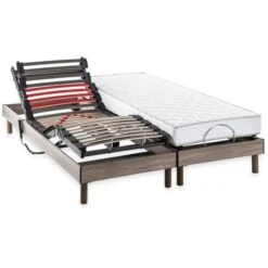 DEKO DREAM Ensemble Matelas+sommier Relaxation électrique COMFORT Samba - 2x80x200 Cm - Matelas Mousse