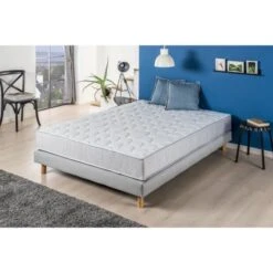 DEKO DREAM Ensemble SPRINGMAX Matelas + Sommier 160x200 Cm - Accueil Dynamique - Soutien Ferme
