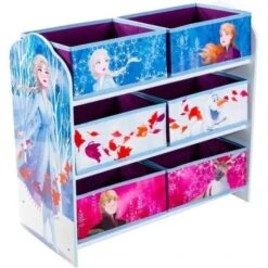 DISNEY FROZEN Meuble De Rangement La Reine Des Neiges - Pour Chambre D'enfant Avec 6 Bacs - Bleu