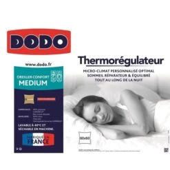 DODO Oreiller Thermorégulateur - 60 X 60 Cm - Blanc -Vente De Chambre dodo oreiller thermoregulateur 60 x 60 cm blanc 3307418216625 461778