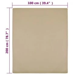 Drap-housse Jersey Taupe 100x200 Cm Coton -Vente De Chambre drap housse jersey taupe 100x200 cm coton 3666722819459 1456657
