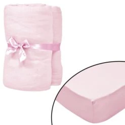 Drap-housse Pour Berceaux 4 Pcs Jersey De Coton 70x140 Cm Rose