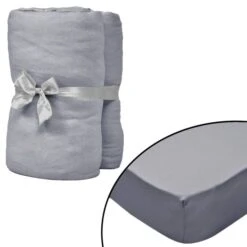 Drap-housse Pour Lits à Eau 2 Pcs 180x200 Cm Coton Jersey Gris