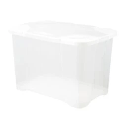EDA PLASTIQUE Boîte De Rangement Clip'Box 60 L - Naturel Couvercle Avec Charniere - 60 X 40 X 40 Cm