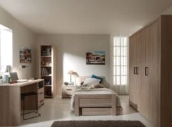 Ensemble Bureau Et Bibliothèque Bois Chêne Clair Aline