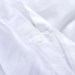 Ensemble Housse De Couette Satin De Coton Blanc 200x220/60x70cm -Vente De Chambre ensemble housse de couette satin de coton blanc 200x220 60x70cm 8718475515777 1268796