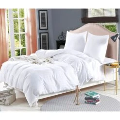 Ensemble Housse De Couette Satin De Coton Blanc 200x220/60x70cm -Vente De Chambre ensemble housse de couette satin de coton blanc 200x220 60x70cm 8718475515777 1268797