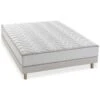 Ensemble Matelas Mousse Et Latex + Sommier 160 X 200 - Confort Ferme - Epaisseur 19 Cm - Galon Gris