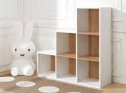 Etagère Escalier 6 Cases Blanc Et Merisier Clair Multicases -Vente De Chambre etagere escalier 6 cases blanc et merisier clair multicases 3700429610121 655716