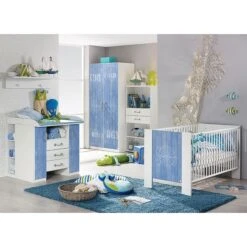 Etagère Murale Blanc Et Bleu Marin -Vente De Chambre etagere murale blanc et bleu marin 52428