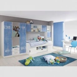 Etagère Murale Blanc Et Bleu Marin -Vente De Chambre etagere murale blanc et bleu marin 52429