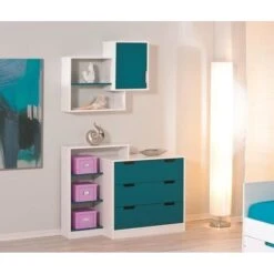 Etagère Murale Bois Massif Blanc Et Vert Alexandre -Vente De Chambre etagere murale bois massif blanc et vert alexandre 4010340273206 9640