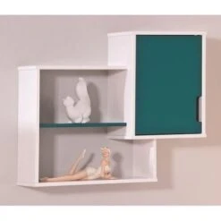 Etagère Murale Bois Massif Blanc Et Vert Alexandre -Vente De Chambre etagere murale bois massif blanc et vert alexandre 4010340273206 9641