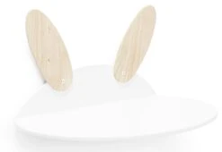 Etagère Murale Laqué Blanc Et Bois Clair Motif Lapin Milky