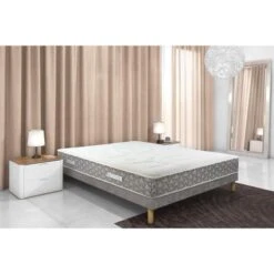 EXELLENCE COLLECTION Memo Ensemble Matelas + Sommier 160 X 200 Cm - Ressorts - 30 Cm - 9 Zones - 3 Cm Mémo 52kg