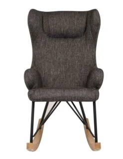 Fauteuil à Bascule Enfant Tissu Noir Luxare