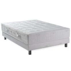 FINLANDEK Ensemble MAKEUS Matelas + Sommier 160x200cm 28cm 698 Ressorts Ensachés Ferme 30kg/m³