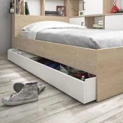 GAMI Lit Enfant Avec Rangements - Décor Blanc/châtaignier - 90 X 200 Cm - ERWAN 9 GAMI Lit Enfant Avec Rangements - Décor Blanc/châtaignier - 90 X 200 Cm - ERWAN -Vente De Chambre gami lit enfant avec rangements decor blanc chataignier 90 x 200 cm erwan 3483601065987 995542