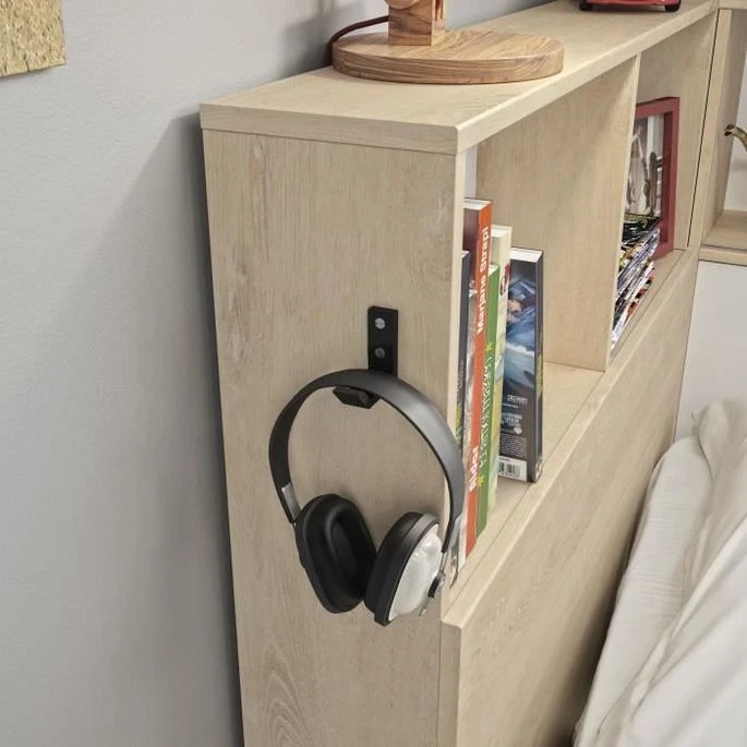 GAMI Lit Enfant Avec Rangements - Décor Blanc/châtaignier - 90 X 200 Cm - ERWAN 5 GAMI Lit Enfant Avec Rangements - Décor Blanc/châtaignier - 90 X 200 Cm - ERWAN – Image 5