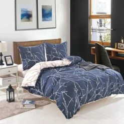 Jeu De Housse De Couette Branches 155x220/80x80 Cm -Vente De Chambre jeu de housse de couette branches 155x220 80x80 cm 8718475595359 617807