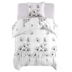 Jeu De Housse De Couette Design Floral 155x200/80x80 Cm 2