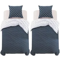 Jeu De Housse De Couette Motif à Pois 135x200/80x80 Cm