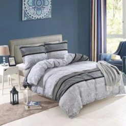 Jeu De Housse De Couette Motif Floral Rayé 140x200/60x70 Cm -Vente De Chambre jeu de housse de couette motif floral raye 140x200 60x70 cm 8718475595564 648929