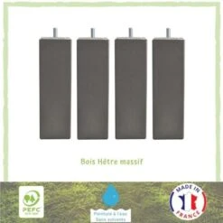 Jeu De Pieds Carrés L 6 Cm X L 6 Cm H 19 Cm - Taupe - Lot De 4