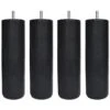 Jeu De Pieds Cylindriques Ø 6,2 H 17 Cm Noir - Lot De 4