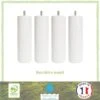 Jeu De Pieds Cylindriques Ø 7 Cm H 17 Cm Blanc - Lot De 4