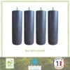 Jeu De Pieds Cylindriques Ø 7 Cm H 17 Cm Gris Anthracite - Lot De 4