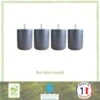 Jeu De Pieds Cylindriques Ø 7 Cm H 8,5 Cm Gris Anthracite - Lot De 4