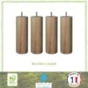 Jeu De Pieds Cylindriques En Bois Ø 6,2 Cm - H 19 Cm - Lot De 4