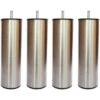Jeu De Pieds Cylindriques Inox Brossé Saturne Ø 5 H 14,5 Cm - Lot De 4