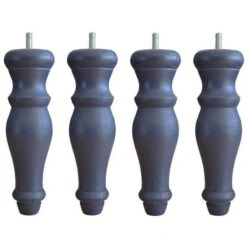 Jeu De Pieds Galaxie Ronds Ø 6 H 19 Cm Gris Anthracite - Lot De 4