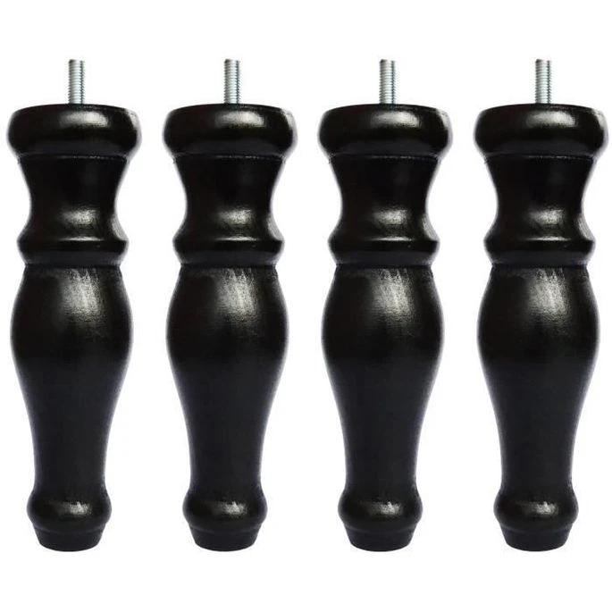 Jeu De Pieds Galaxie Ronds Ø 6 H 19 Cm Noir - Lot De 4 1 Jeu De Pieds Galaxie Ronds Ø 6 H 19 Cm Noir - Lot De 4