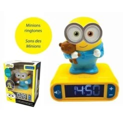 LES MINIONS Réveil Avec Veilleuse 3D Et Effets Sonores - LEXIBOOK -Vente De Chambre les minions reveil avec veilleuse 3d et effets sonores lexibook 3380743084602 433020