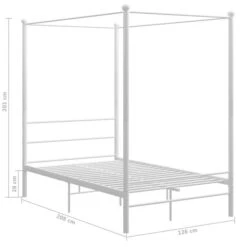 Lit à Baldaquin Blanc Métal 120x200 Cm -Vente De Chambre lit a baldaquin blanc metal 120x200 cm 3666722876414 966515