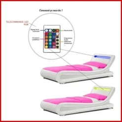 Lit à Led Similicuir Gris 140x190 Cm Paula 7 Lit à Led Similicuir Gris 140x190 Cm Paula -Vente De Chambre lit a led similicuir gris 140x190 cm paula 3666722586696 206775